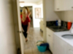 Im Feeling The Good Vibrations - blonde Latina stepmom Bridgette B catches her stepdaughter in laundry room