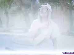 アジア人, フェラチオ, 茶髪の, イマラチオ, ハードコア, 小柄, ティーン