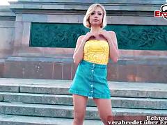 Amateur, Blonde, Exhib, Hard, De plein air, Fête, Public, Adolescente