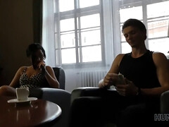 18, フェラチオ, なめる, お金, オマンコ, 現実, ティーン, オッパイの