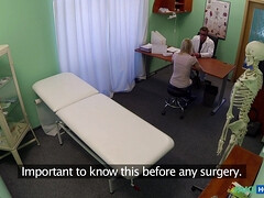 Amateur, Blonde, Grossier, Médecin, Bureau, Uniforme, Voyeur