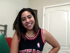 Leie, Grosse titten, Blasen, Braunhaarige, Süss, Selbstgemacht, Latina, Pov