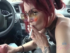 フェラチオ, 爸, 彼女, アウトドア, ハメ撮り, 公共, 喫煙, 濡れ