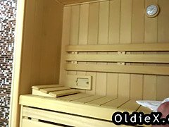 Old and young action! grandma fucks daddy with 2 hot teens