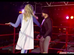 デカパイ, ブロンド, フェラチオ, バック, 顔射, オマンコ, タトゥー, ユニフォーム