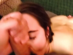 Leie, Blasen, Süss, Schwanz, Aufs gesicht abspritzen, Frau, Hd, Masturbation