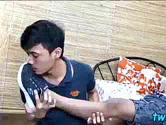 Asiatique, Sucer une bite, Tir de sperme, Pieds, Homosexuelle