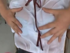 Amateur, Asiatique, Sucer une bite, Tir de sperme, Branlette thaïlandaise, Japonaise, Lingerie, Adolescente