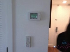 Enthousiasteling, Badkamer, Zwart, Kut duiken, Geschoren, Mager, Roken, Nat