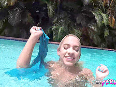 super-steamy platinum-blonde sista Khloe Fucks Brother in the Pool