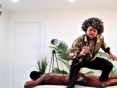 Amateur, Verga grande, Negro, Ébano, Pajear, Besar, Masaje, Músculo