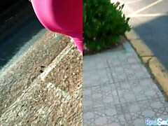 Rondborstig, Europees, Buiten, Realiteit, Rijden, Spaans, Zuigen, Tietenklus