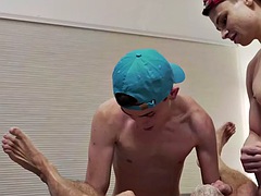 ゲイ, グループ, 毛深い, 熟年, タトゥー, 三人, オッパイの