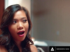 Asiatique, Gros seins, Noir ébène, Femelle, Doigter, Hard, Lesbienne, Orgasme