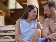 美女, デカチン, デカパイ, フェラチオ, チン, オマンコ, 三人, オッパイの