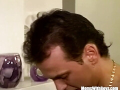 A Hairy Pussied Brunette MILF Fucked In The Couch