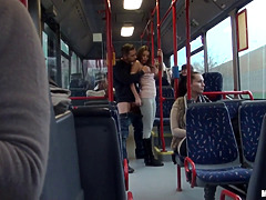 Kont, Grote kont, Autobus, Reusachtig, Openbaar, Rijden, Tiener, Tieten likken