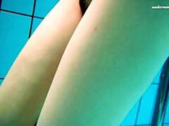 18, お尻, 茶髪の, 女, Hd, 公共, 締まりの良い, 水中