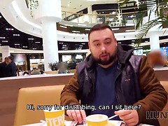 Man meets sweet ginger at mall and fucks her for cash