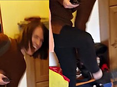 Cute girl's boots cummed VI - she wears them!