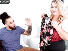 ぽっちゃり, デカ尻, デカパイ, ブロンド, フェラチオ, ぽちゃ, 異人種間, 自然山雀