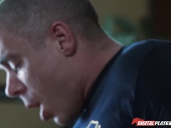 デカチン, フェラチオ, 茶髪の, ヨーロピアン, 顔射, 指いじり, オフィス, ショートヘア