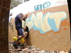 Schönheit, Schwarz, Blasen, Paar, Aufs gesicht abspritzen, Im freien, Uniform, Hure