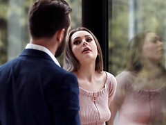 美女, デカチン, フェラチオ, カップル, キス, なめる, 小柄, オマンコ