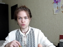 Blond, Lul, Vrouw, Russisch, Alleen, Zuigen, Lerarin, Tieten likken