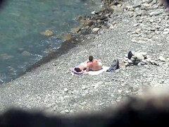 Amateur, Plage, Couple, Nue, Nudiste, Public, Espionne, Voyeur
