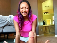 18, ベッドルーム, フェラチオ, 黒人, 異人種間, メイド, ピアス, 剃毛