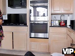 Grote lul, Zwart, Pijpbeurt, Zwart, Interraciaal, Keuken, Monster, Natuurlijke tieten