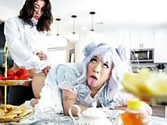 ブロンド, バック, なめる, 自然山雀, オマンコ, ガリガリ, ティーン, オッパイの