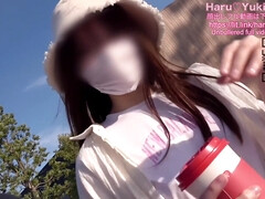 After Shopping Without A Bra, Creampie Sex With The Car Door Fully Open
