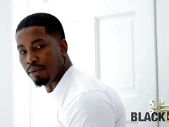 BLACK4K. Seductive darkhaired babe seduces black plumber