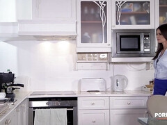 In den arsch, Braunhaarige, Schwanz, Hundestellung, Hd, Büro, Muschi, Sekretärin