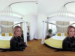 Your own personal Ukrainian stripper - POV VR with blonde babe