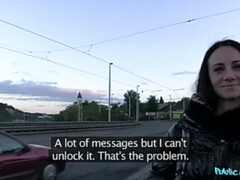 Broke Brunette Agrees To Give Stranger A Good Fuck For His Cellphone