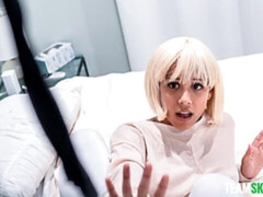 Adorable blonde hottie Camila Cortez gets nicely impaled in the bed