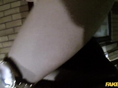 18, 素人, フェラチオ, 車, なめる, アウトドア, オマンコ, ユニフォーム