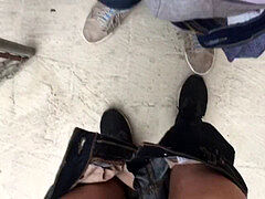 two lads tugging in public and cumming at each other