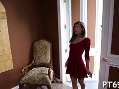 Schönheit, Blasen, Braunhaarige, Hardcore, Hd, Muschi, Rasiert, Titten