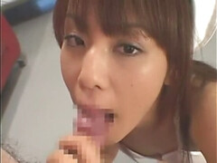 Asiatisch, Blasen, Aufs gesicht abspritzen, Japanische massage, Krankenschwester, Pov, Titten