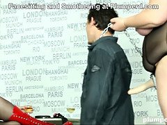 デカパイ, フェラチオ, ぽちゃ, フェムドム, フェティッシュ, Hd, 怪物, 三人