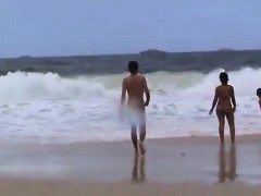 素人, ビーチ, アウトドア, 公共, のぞき