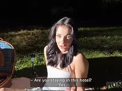 Brunette brune, Tromperie, Mignonne, Tchèque, De plein air, Pov, Séduite, Adolescente