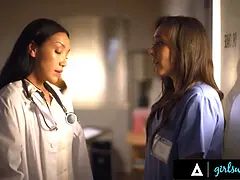 デカパイ, 毛深い, Hd, レズビアン, なめる, 淫乱熟女, オフィス, オッパイの