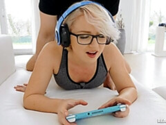 デカチン, ブロンド, フェラチオ, バック, 自然山雀, ショートヘア, ティーン, オッパイの