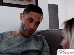 Blondine, Blasen, Besamung, Spermaladung, Frau, Handjob, Zierlich, Schreiend