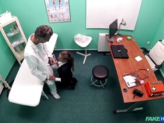 A hot estate agent gets naughty in hospital and fucks a doctor